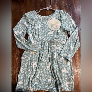 Little sleepies unicorn garden ruffle bib romper